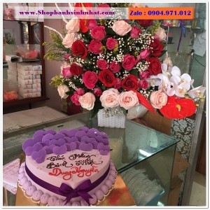 Combo Bánh Kem & Hoa Tươi - MM49